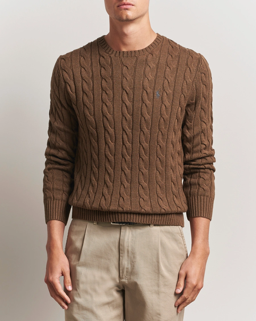 Herren | Pullover | Polo Ralph Lauren | Cotton Cable Pullover Coffee Brown Heather