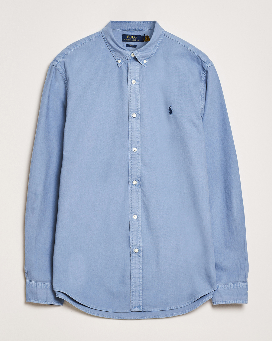 Herren | Hemden | Polo Ralph Lauren | Slim Fit Garment Dyed Oxford Shirt Channel Blue