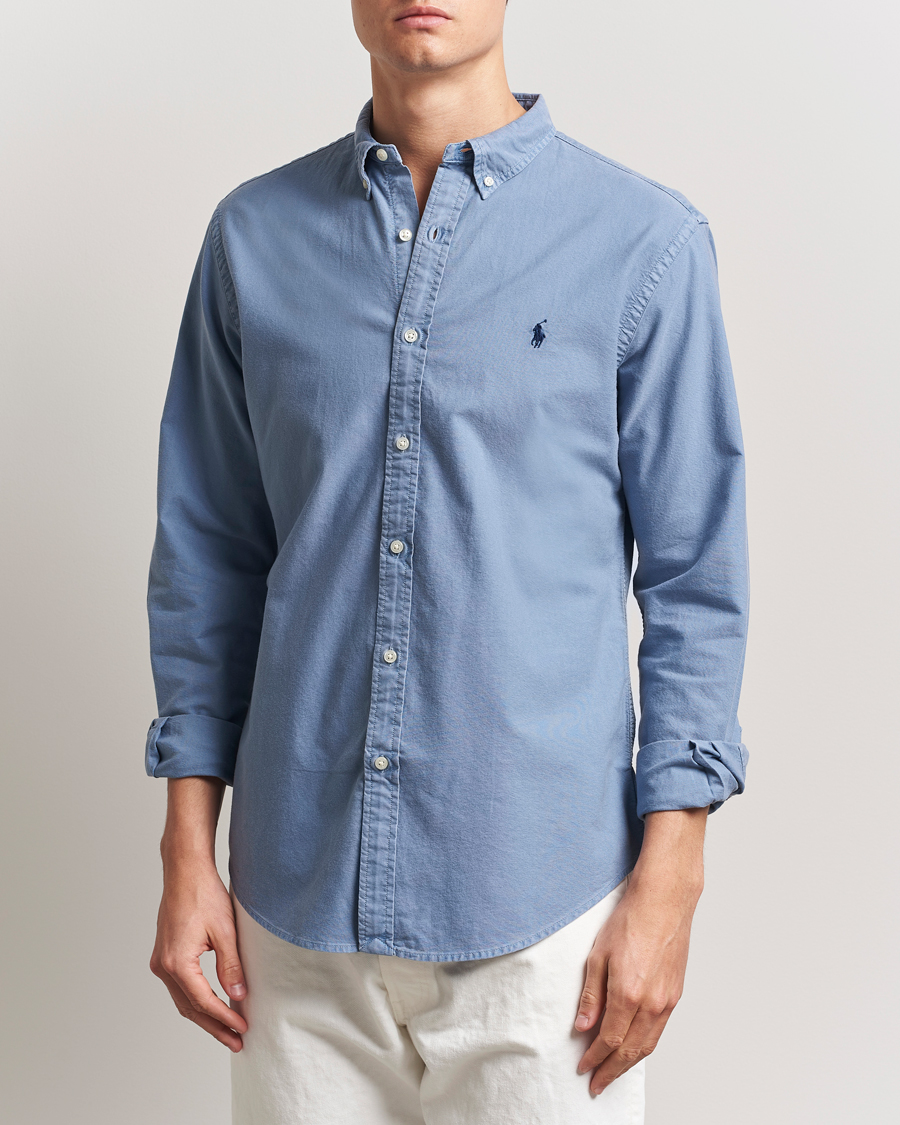 Herren | Hemden | Polo Ralph Lauren | Slim Fit Garment Dyed Oxford Shirt Channel Blue