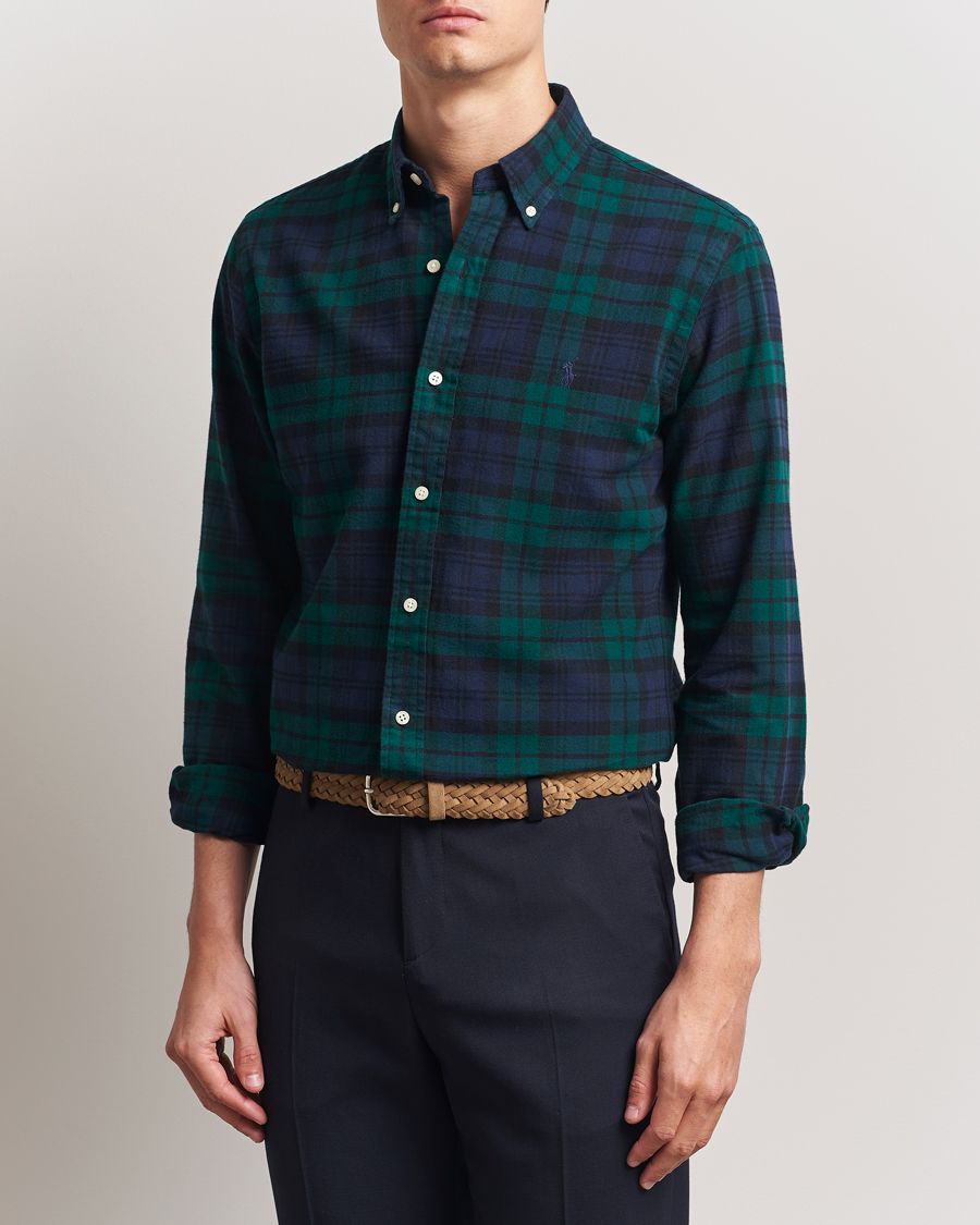 Herren | Hemden | Polo Ralph Lauren | Custom Fit Checked Oxford Shirt Navy/Green Multi