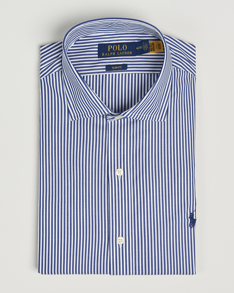 Herren | Hemden | Polo Ralph Lauren | Slim Fit Stripe Dress Shirt Royal/White