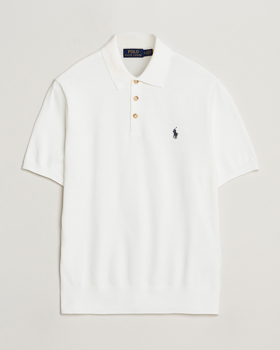 Herren | Pullover | Polo Ralph Lauren | Knitted Short Sleeve Polo Deckwash White