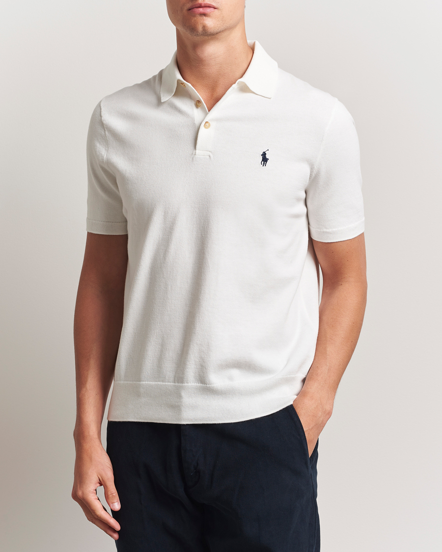 Herren | Pullover | Polo Ralph Lauren | Knitted Short Sleeve Polo Deckwash White