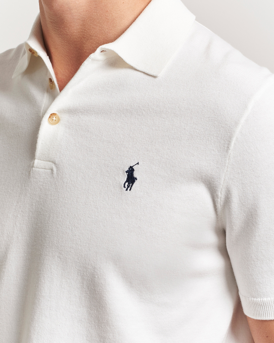 Herren | Pullover | Polo Ralph Lauren | Knitted Short Sleeve Polo Deckwash White