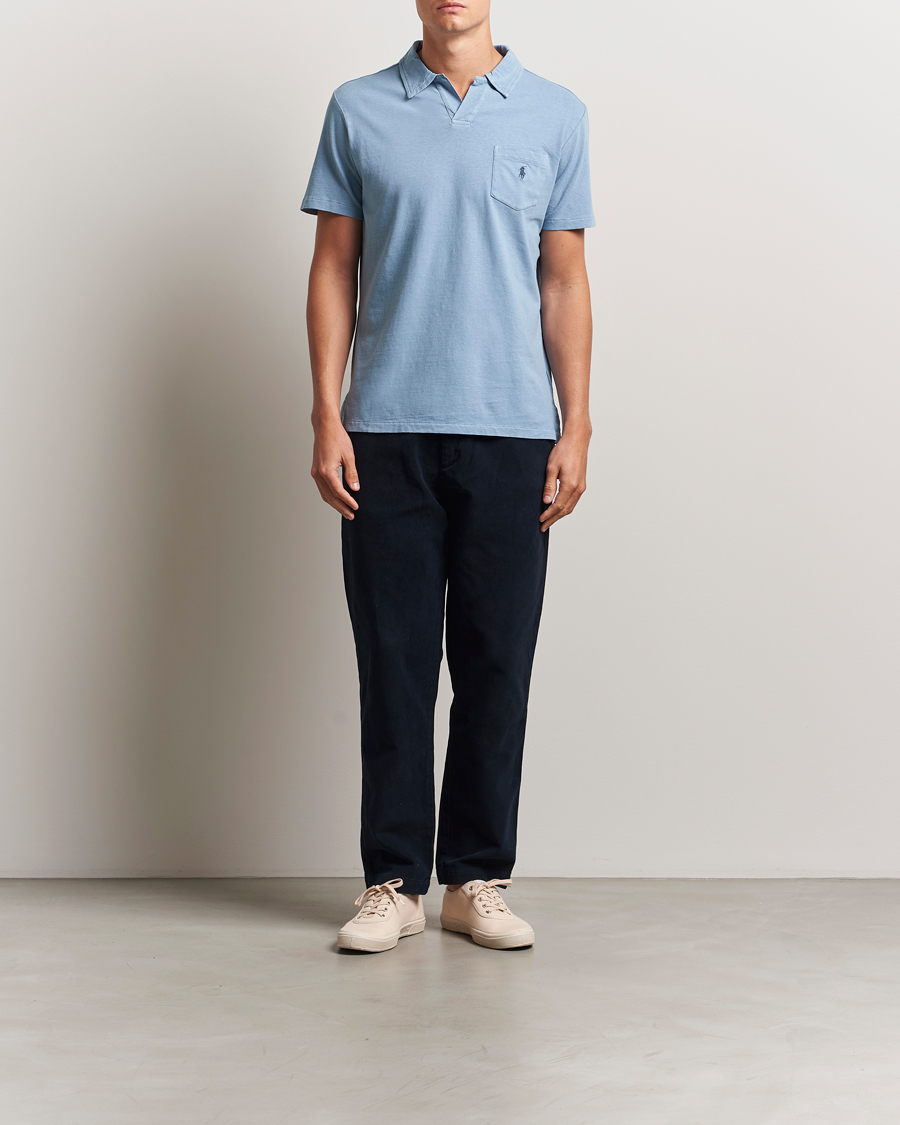 Herren | Poloshirts | Polo Ralph Lauren | Johnny Cotton/Linen Polo Channel Blue