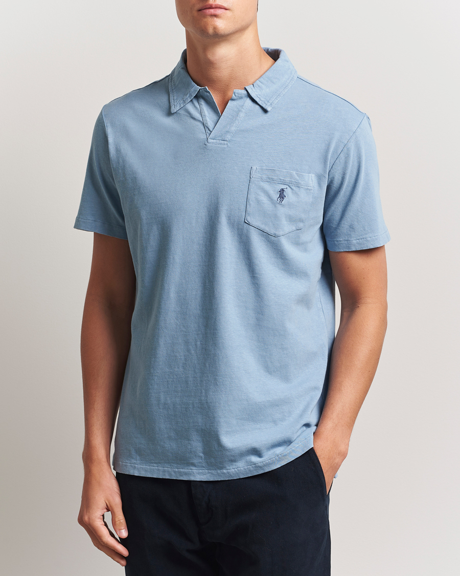Herren | Poloshirts | Polo Ralph Lauren | Johnny Cotton/Linen Polo Channel Blue