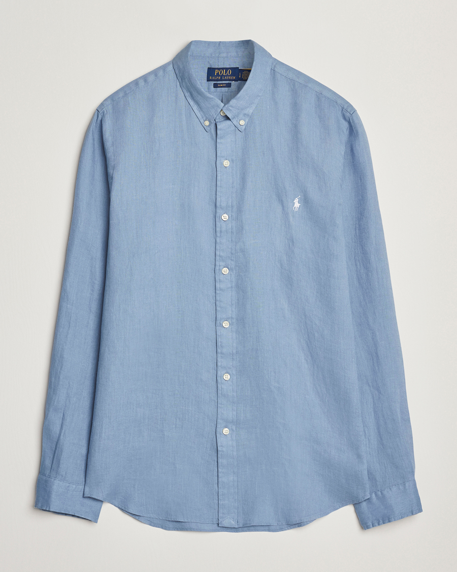 Herren | Hemden | Polo Ralph Lauren | Slim Fit Linen Shirt Channel Blue