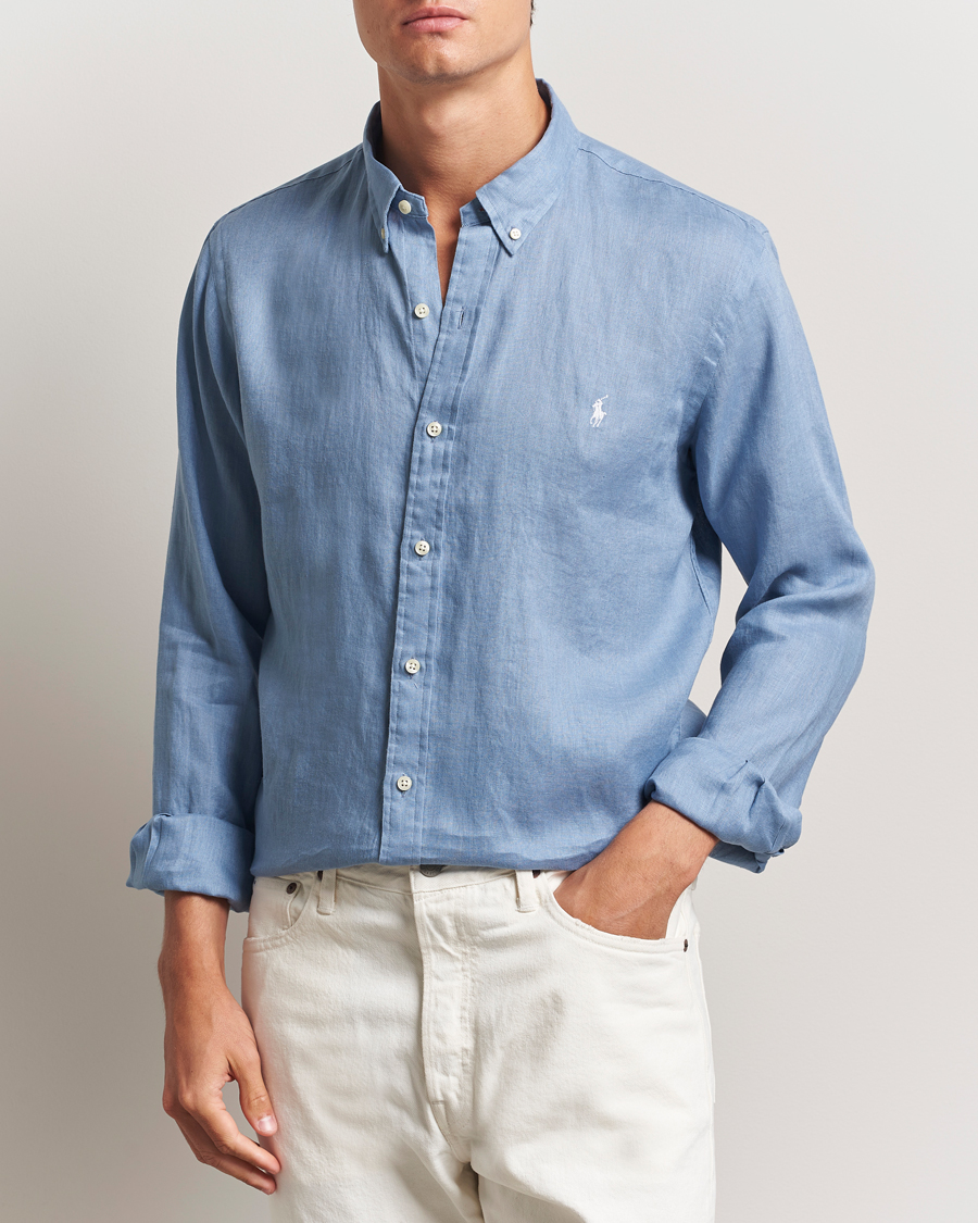 Herren | Hemden | Polo Ralph Lauren | Slim Fit Linen Shirt Channel Blue