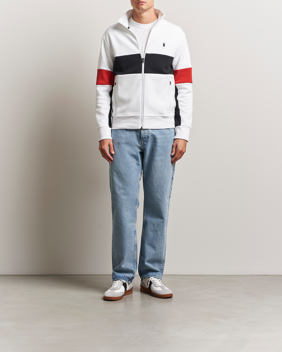 Herren | Pullover | Polo Ralph Lauren | Striped Track Jacket Ceramic White/Multi