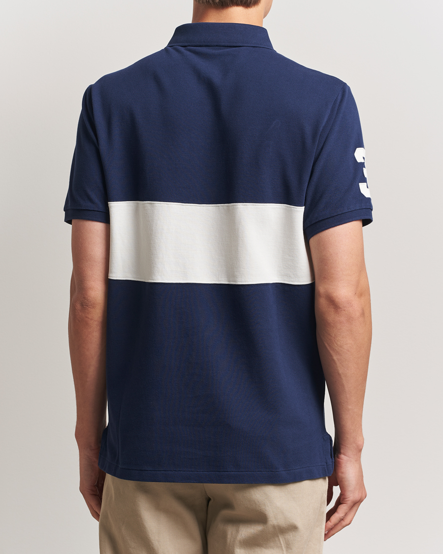 Herren | Poloshirts | Polo Ralph Lauren | Custom Slim Block Stripe Polo Newport Navy/Nevis