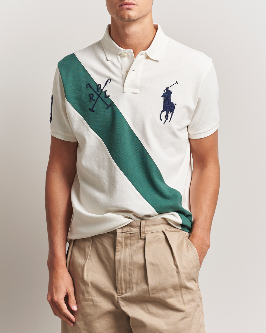 Herren | Poloshirts | Polo Ralph Lauren | Custom Slim Diagonal Stripe Polo Nevis/Washed Forest