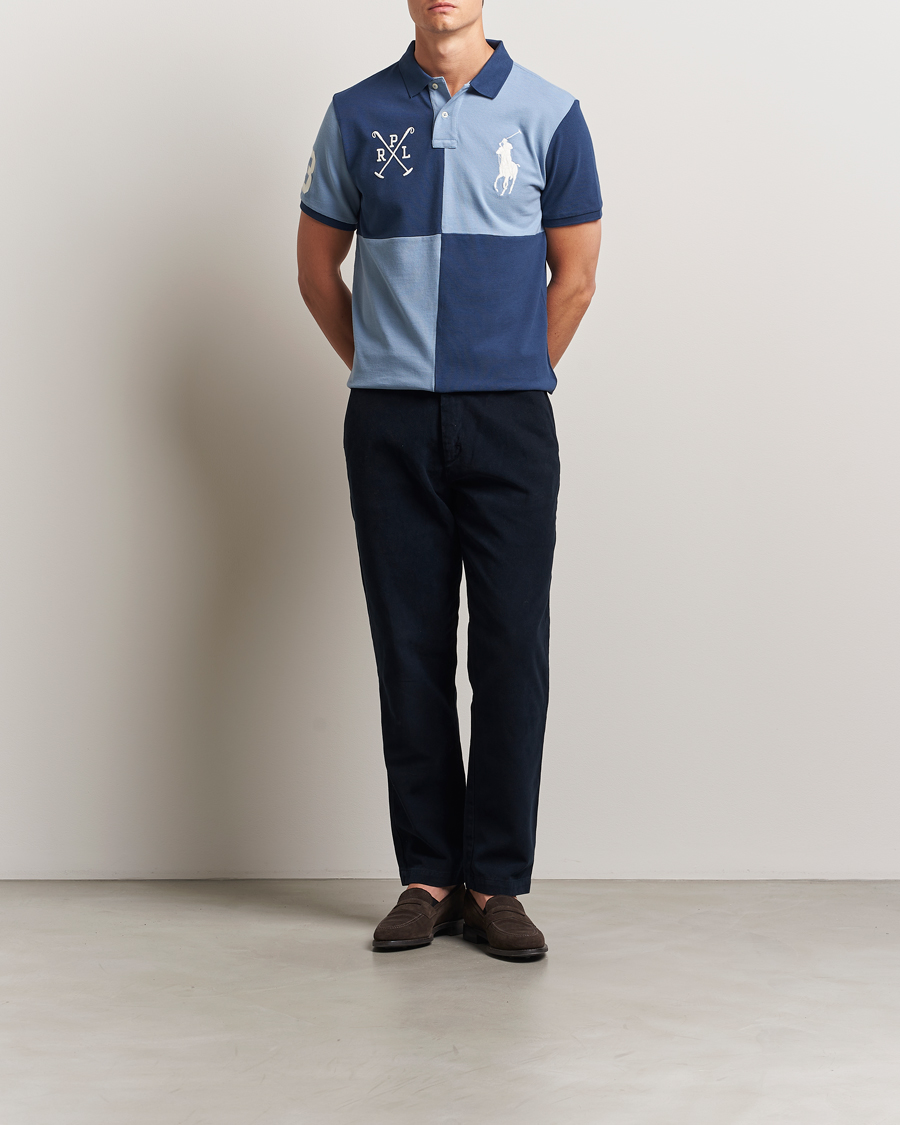 Herren | Poloshirts | Polo Ralph Lauren | Custom Slim Check Polo Rustic Navy/Channel Blue
