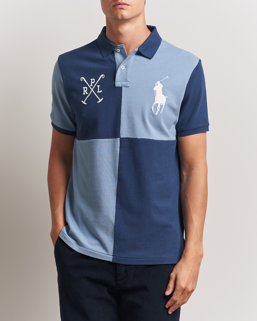 Herren | Poloshirts | Polo Ralph Lauren | Custom Slim Check Polo Rustic Navy/Channel Blue
