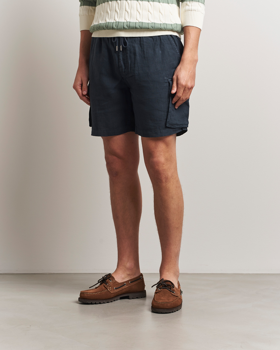 Herren | Shorts | GANT | Regular Fit Linen Cargo Shorts Darkened Navy