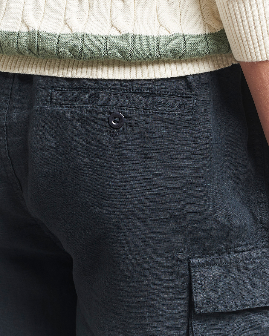 Herren | Shorts | GANT | Regular Fit Linen Cargo Shorts Darkened Navy