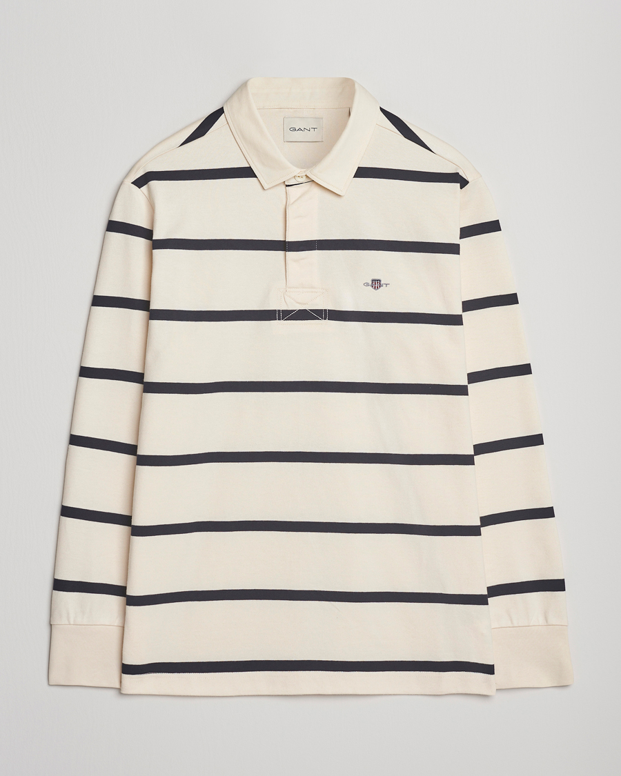 Herren | Pullover | GANT | Thin Stripe Heavy Rugger Cream