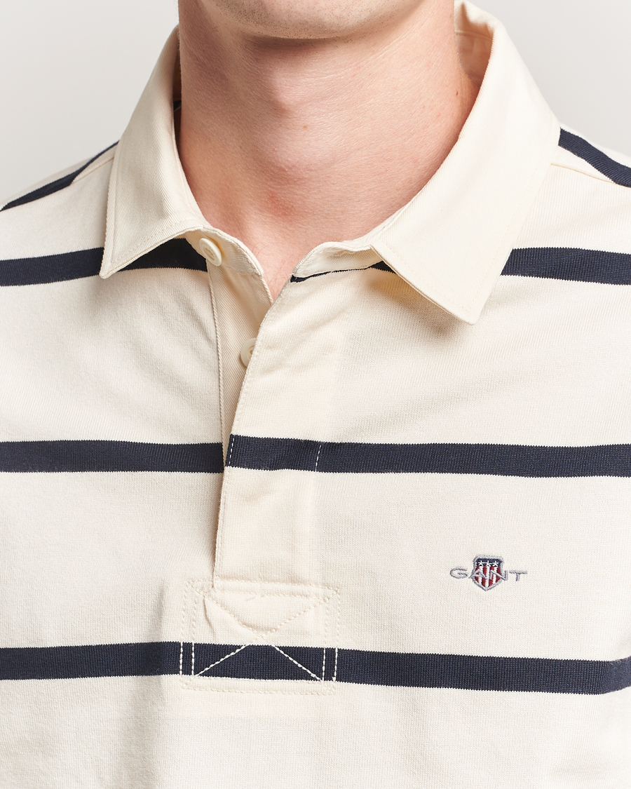 Herren | Pullover | GANT | Thin Stripe Heavy Rugger Cream