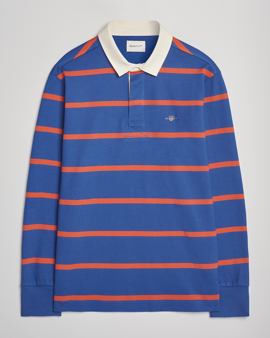 Herren | Pullover | GANT | Thin Stripe Heavy Rugger Rich Blue