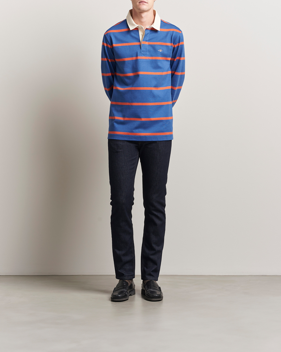 Herren | Pullover | GANT | Thin Stripe Heavy Rugger Rich Blue