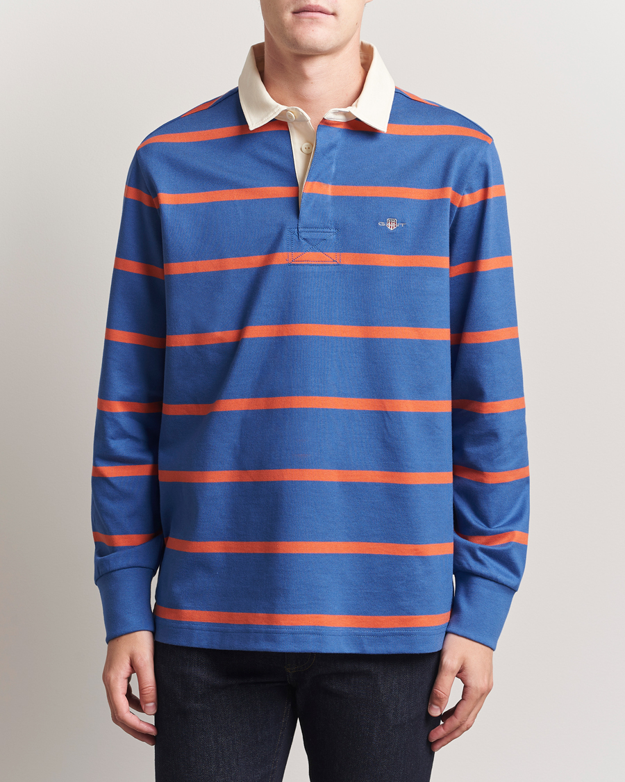 Herren | Pullover | GANT | Thin Stripe Heavy Rugger Rich Blue