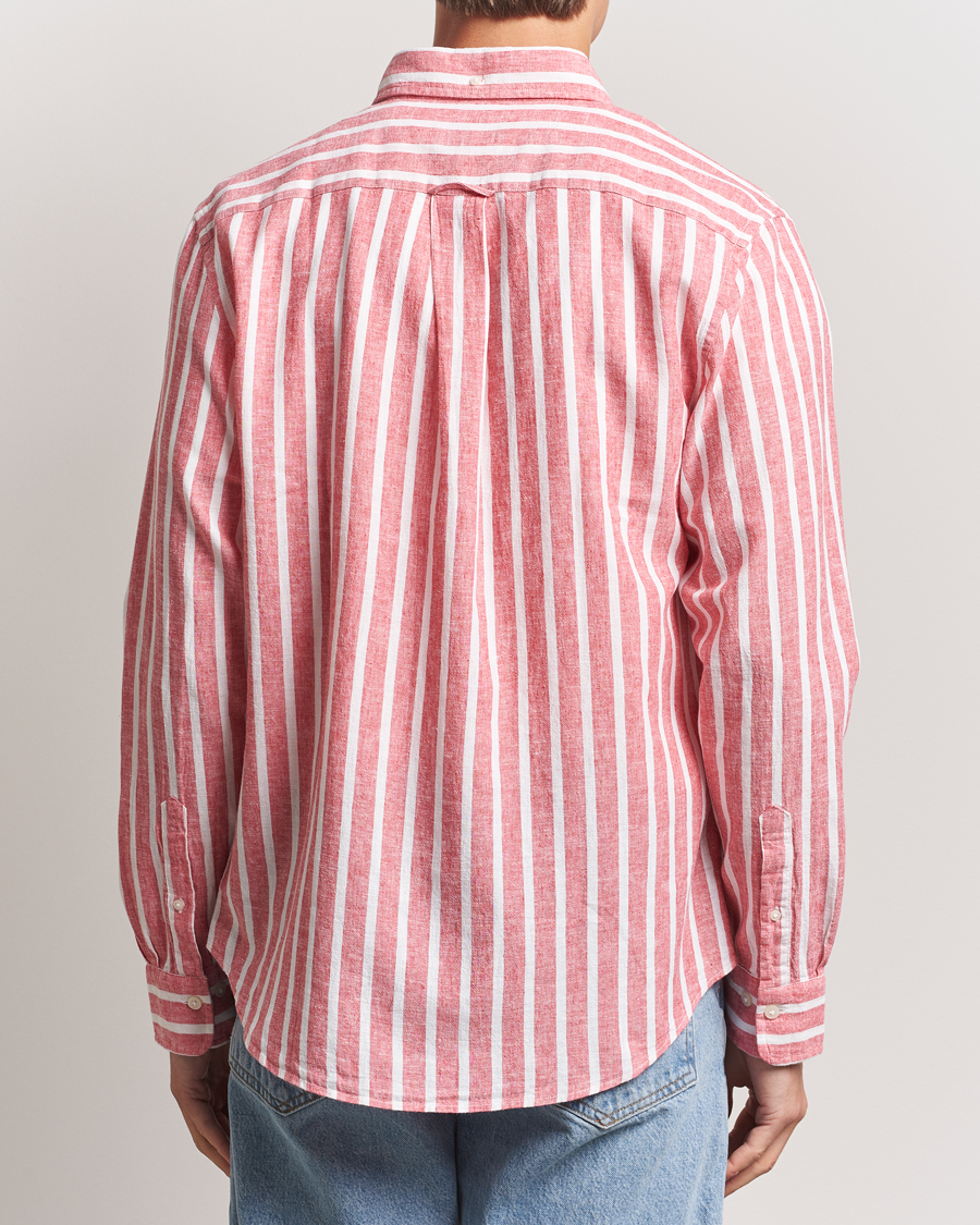 Herren | Hemden | GANT | Regular Fit Cotton/Linen Striped Shirt Watermelon Red