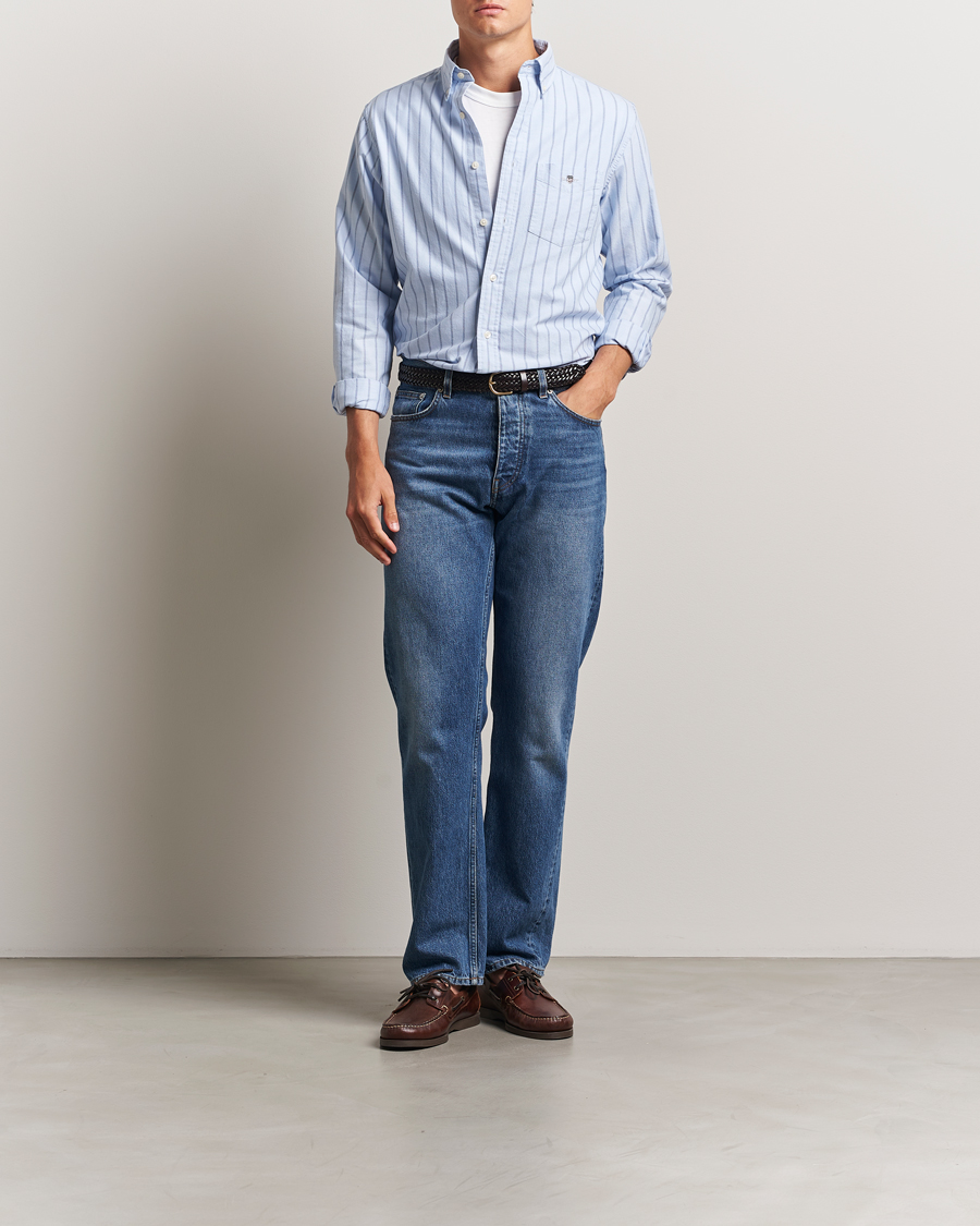 Herren | Hemden | GANT | Regular Fit Classic Oxford Striped Shirt Light Blue