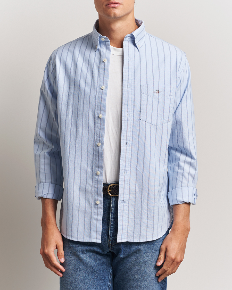 Herren | Hemden | GANT | Regular Fit Classic Oxford Striped Shirt Light Blue