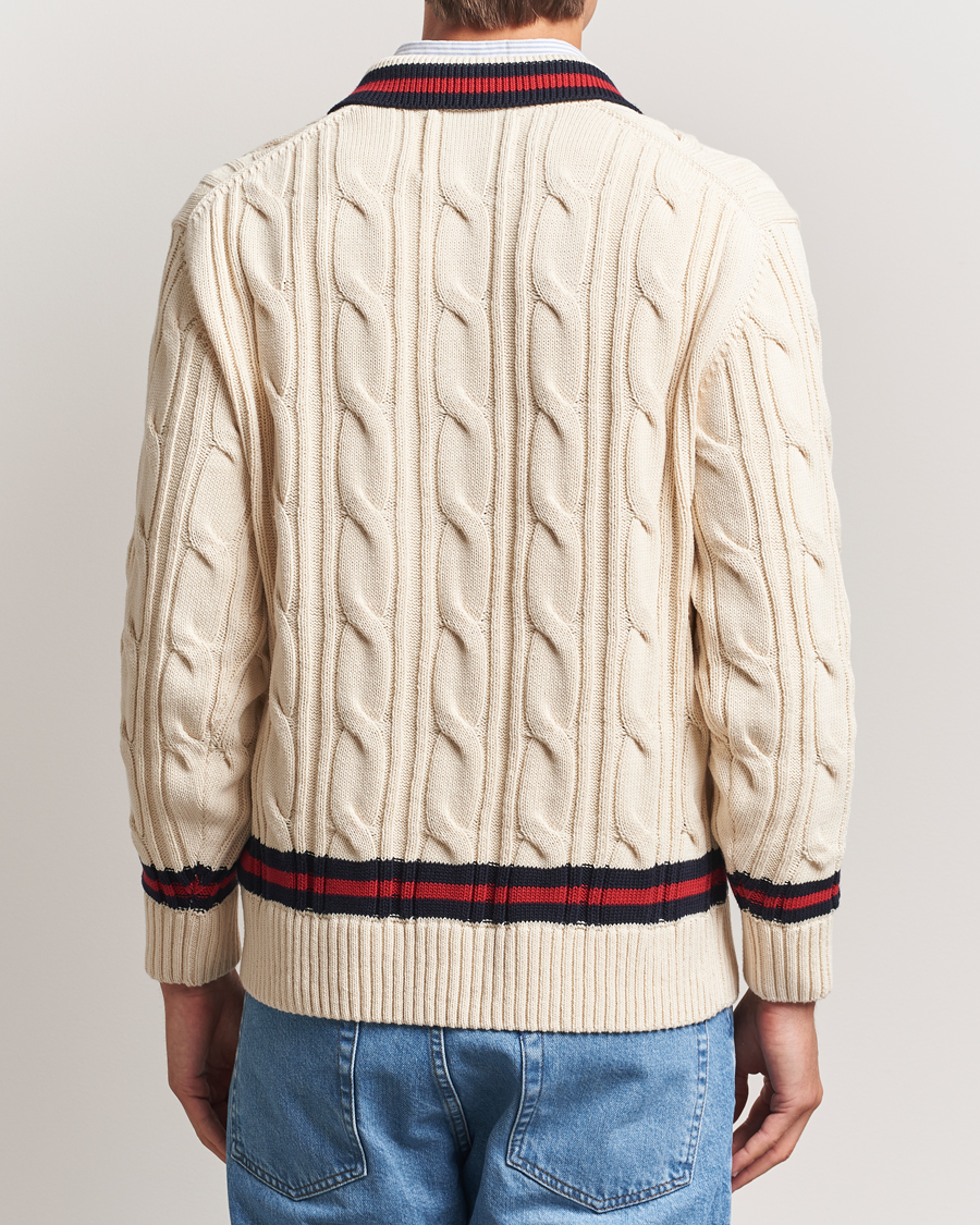 Herren | Pullover | GANT | Cable Heavy Knitted Polo Cream