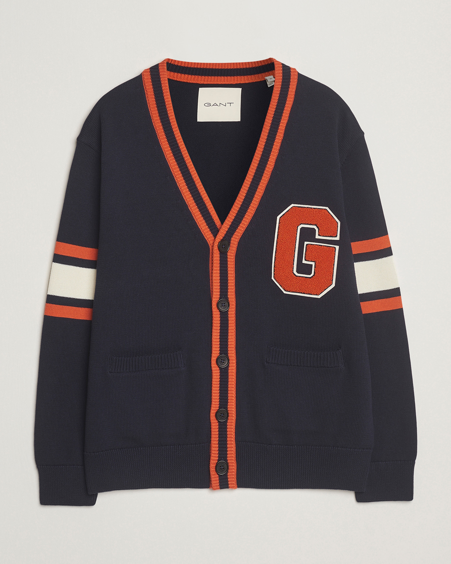 Herren | Pullover | GANT | G-Badge Knitted Cardigan Evening Blue