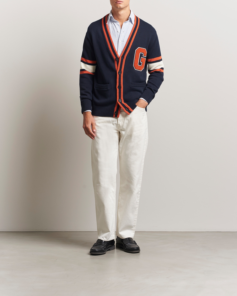 Herren | Pullover | GANT | G-Badge Knitted Cardigan Evening Blue