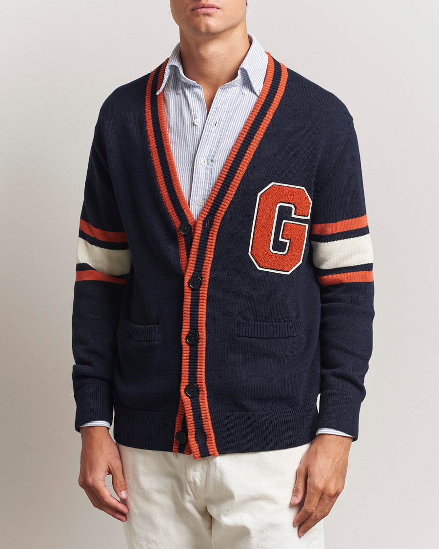 Herren | Pullover | GANT | G-Badge Knitted Cardigan Evening Blue