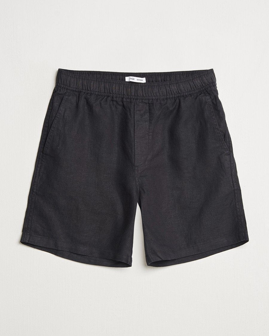 Herren | Neue Produktbilder | Samsøe Samsøe | Jabari Linen Drawstring Shorts Black