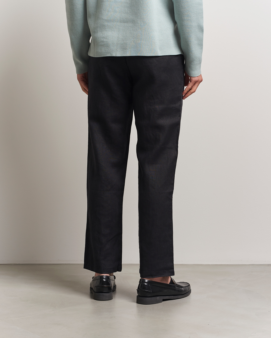Herren | Hosen | Samsøe Samsøe | Jabari Linen Drawstring Trousers Black