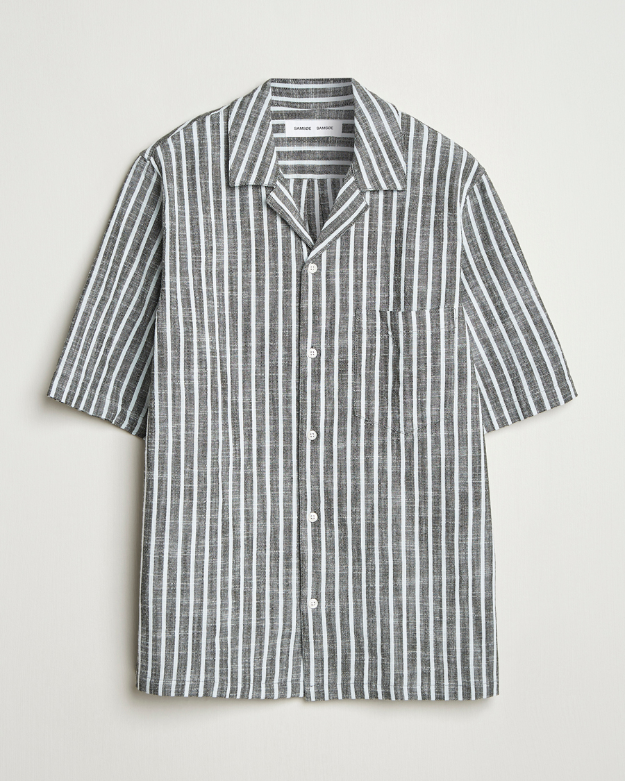 Herren | Hemden | Samsøe Samsøe | Oscar Striped Short Sleeve Shirt Climbing Ivy