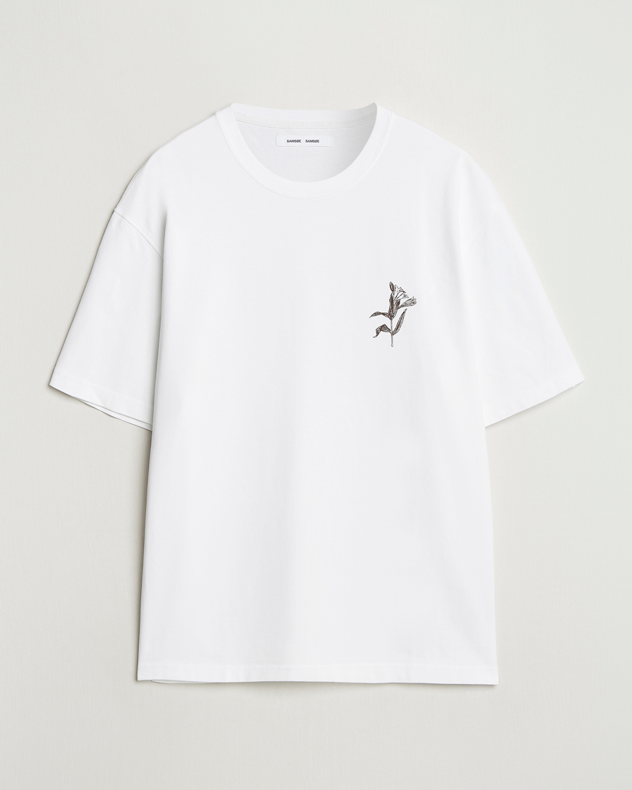 Herren | T-Shirts | Samsøe Samsøe | Printed Lily Crew Neck T-Shirt White