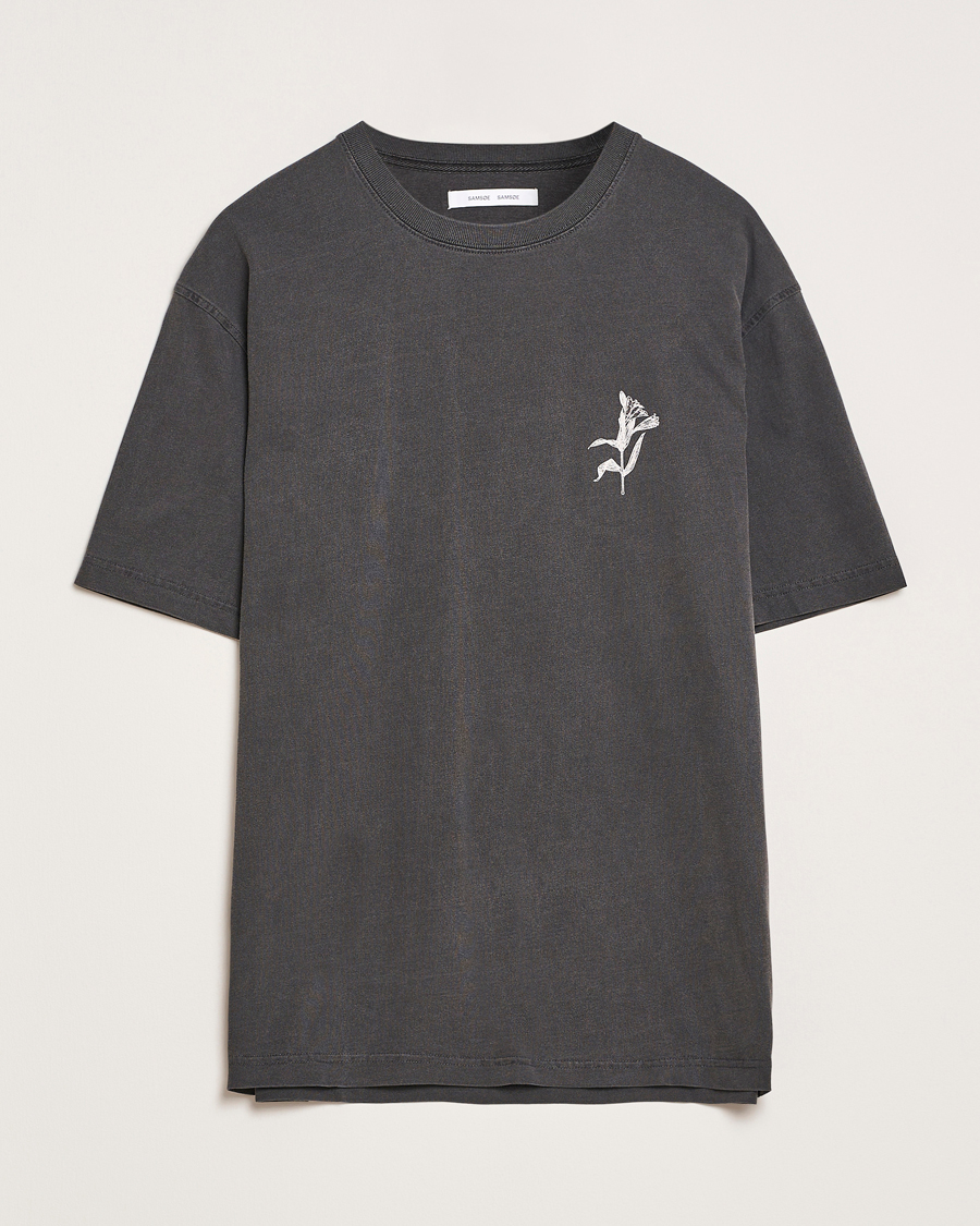 Herren | T-Shirts | Samsøe Samsøe | Printed Lily Crew Neck T-Shirt Washed Black