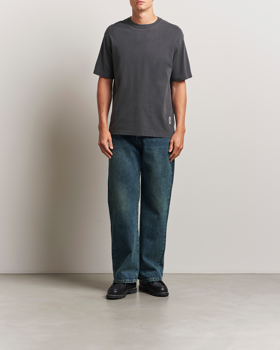 Herren | T-Shirts | Samsøe Samsøe | Printed Swirl Crew Neck T-Shirt Washed Black
