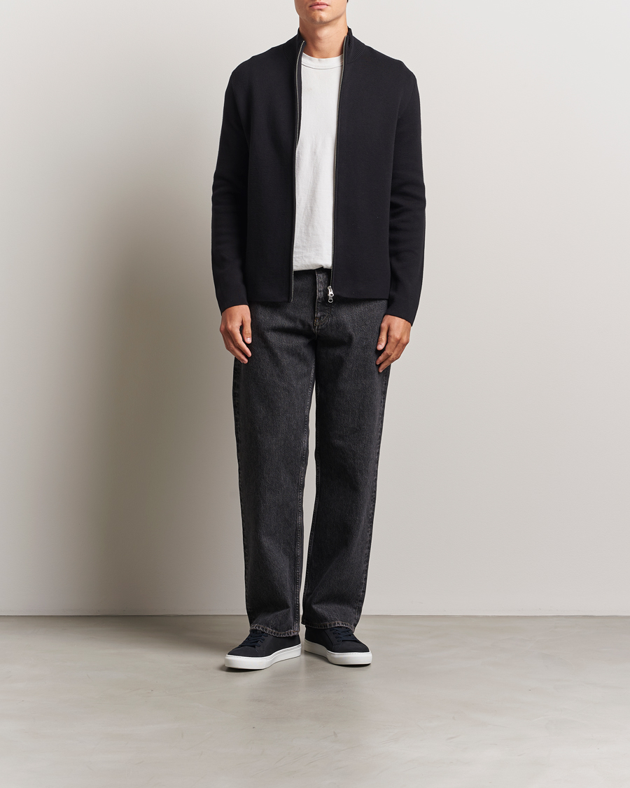Herren | Pullover | Samsøe Samsøe | Niklas Full Zip Sweater Black