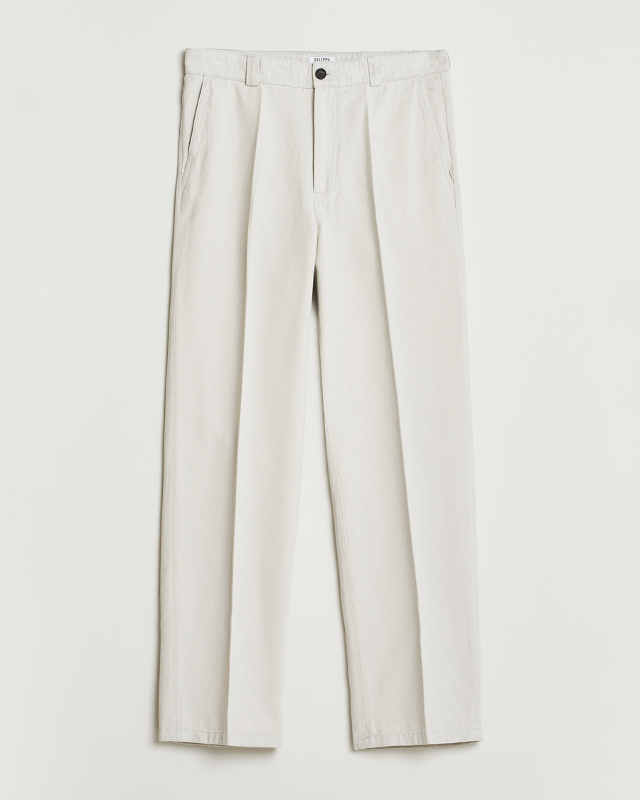 Herren | Hosen | Filippa K | Cotton Chino Trousers Chalk Grey