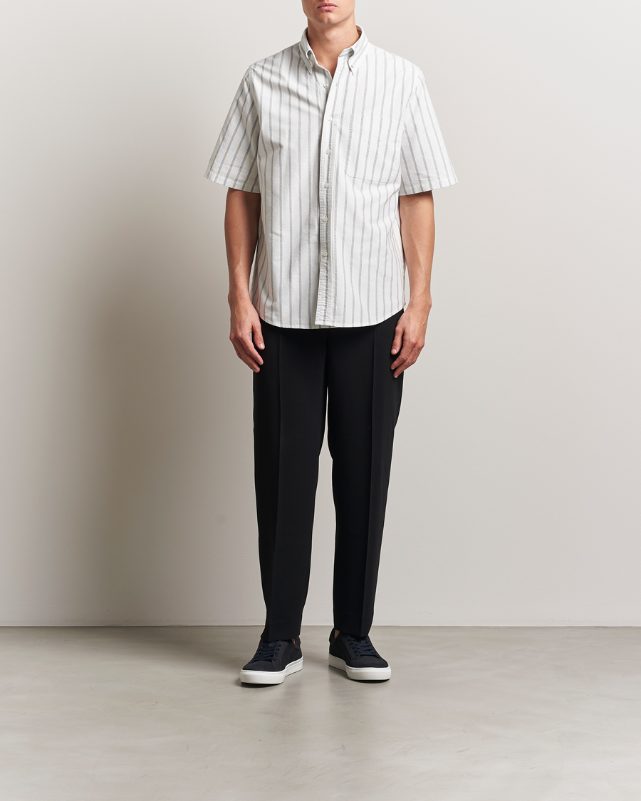 Herren | Hemden | Filippa K | Striped Oxford Short Sleeve Shirt Pale Blue/Navy