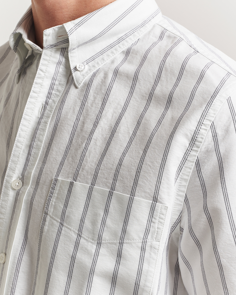 Herren | Hemden | Filippa K | Striped Oxford Short Sleeve Shirt Pale Blue/Navy