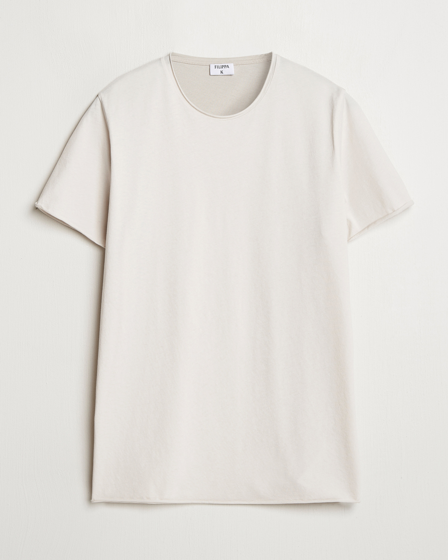 Herren | T-Shirts | Filippa K | Roll Neck Crew Neck T-Shirt Chalk Grey