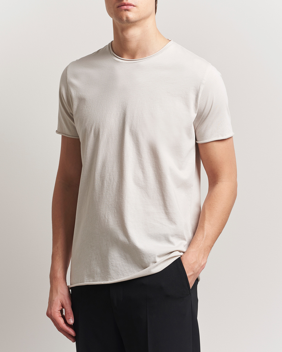 Herren | T-Shirts | Filippa K | Roll Neck Crew Neck T-Shirt Chalk Grey