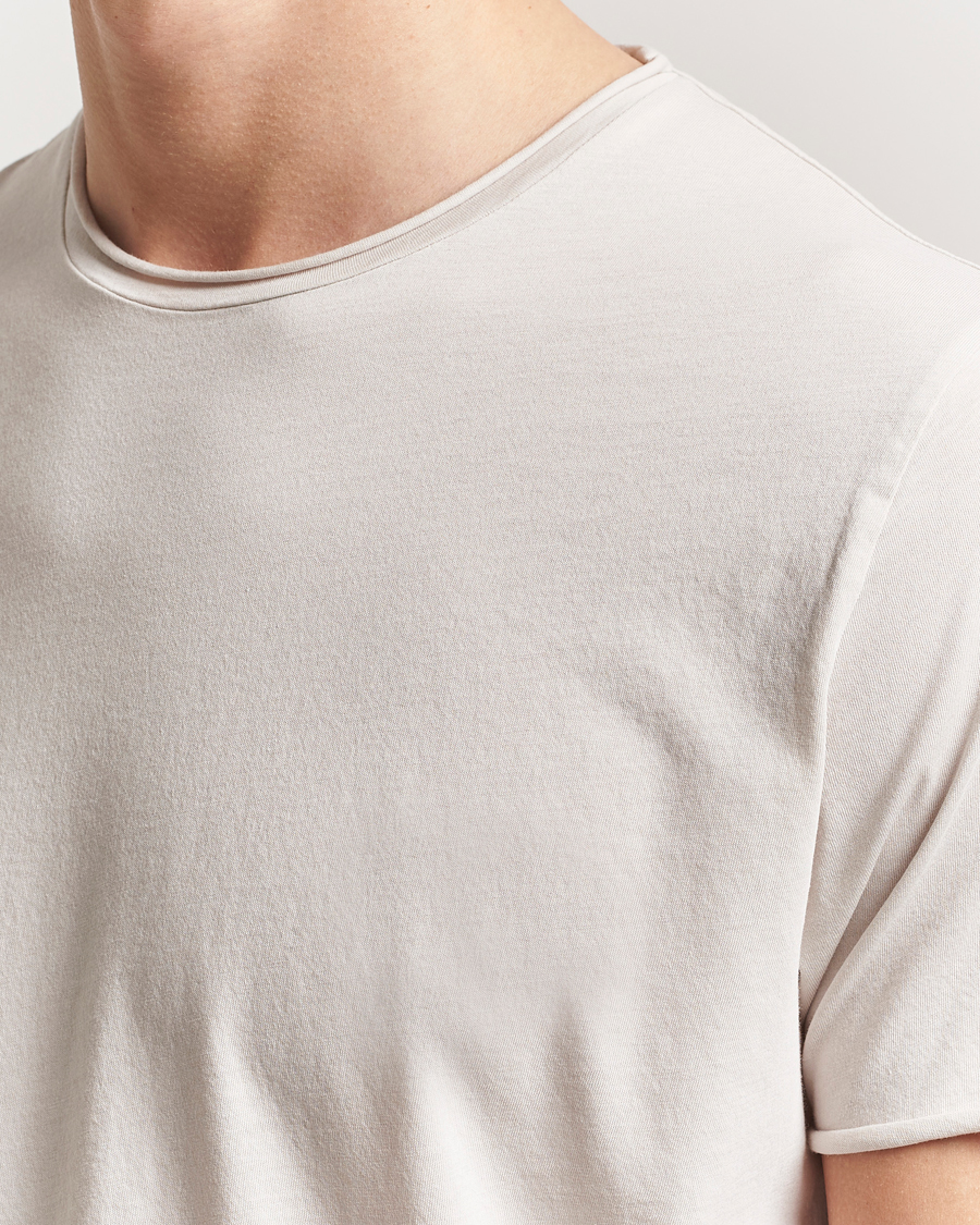 Herren | T-Shirts | Filippa K | Roll Neck Crew Neck T-Shirt Chalk Grey