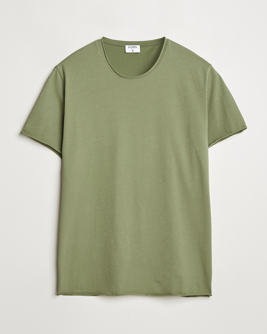 Herren | T-Shirts | Filippa K | Roll Neck Crew Neck T-Shirt Faded Green