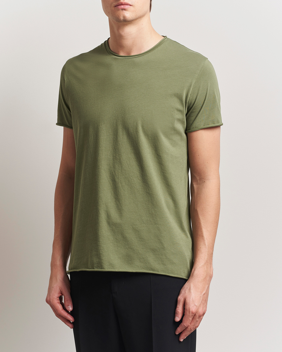 Herren | T-Shirts | Filippa K | Roll Neck Crew Neck T-Shirt Faded Green
