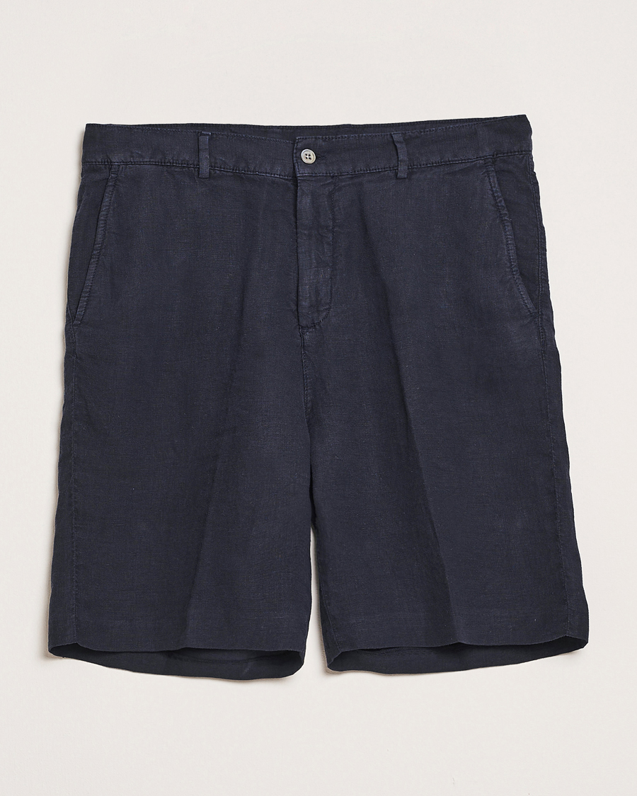 Herren | Shorts | Oscar Jacobson | James Casual Linen Shorts Navy