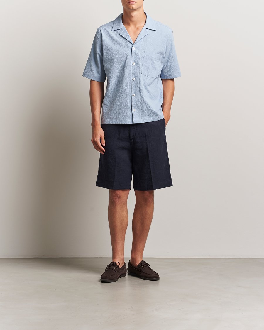 Herren | Shorts | Oscar Jacobson | James Casual Linen Shorts Navy