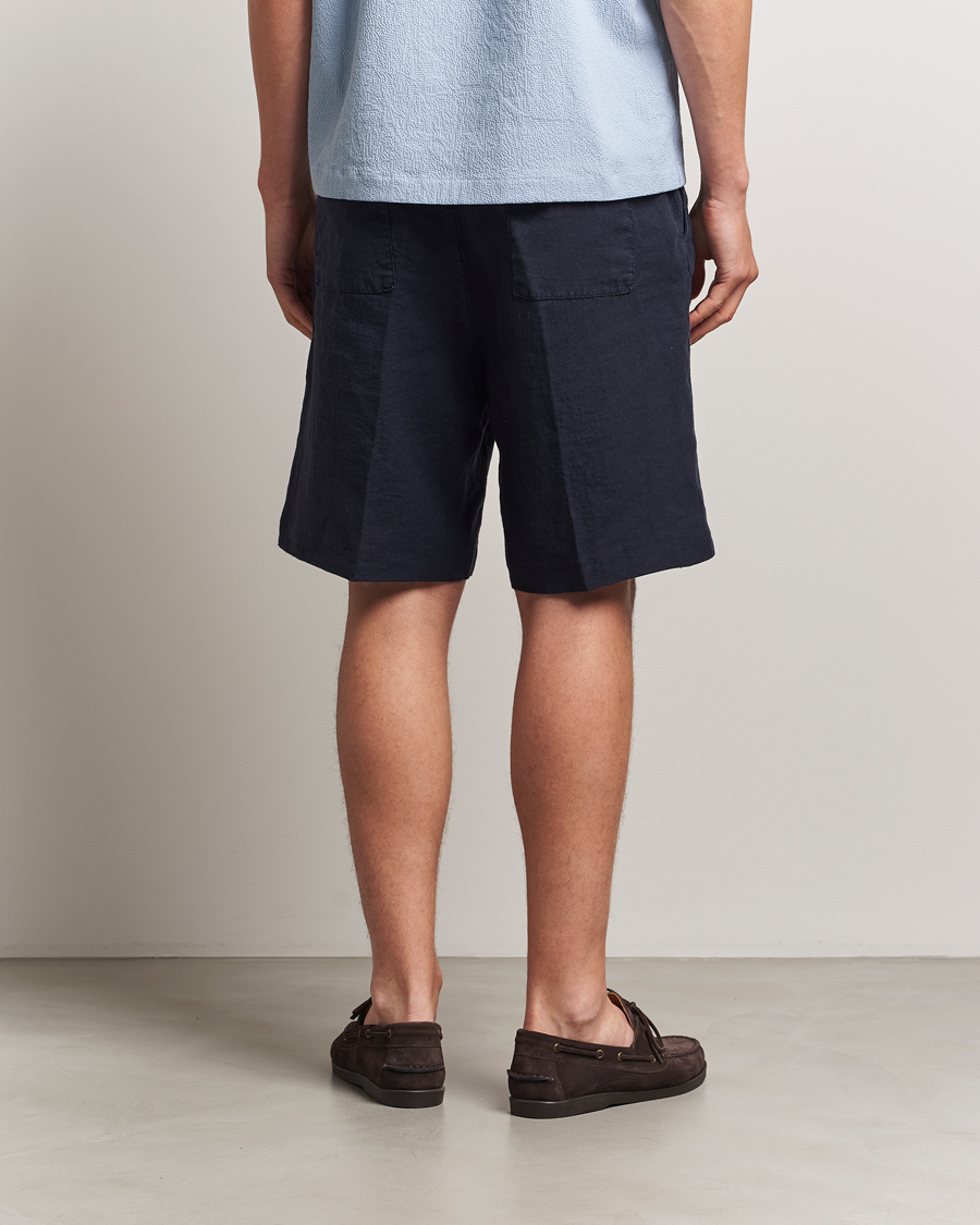Herren | Shorts | Oscar Jacobson | James Casual Linen Shorts Navy