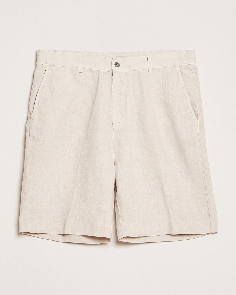 Herren | Shorts | Oscar Jacobson | James Casual Linen Shorts Cream